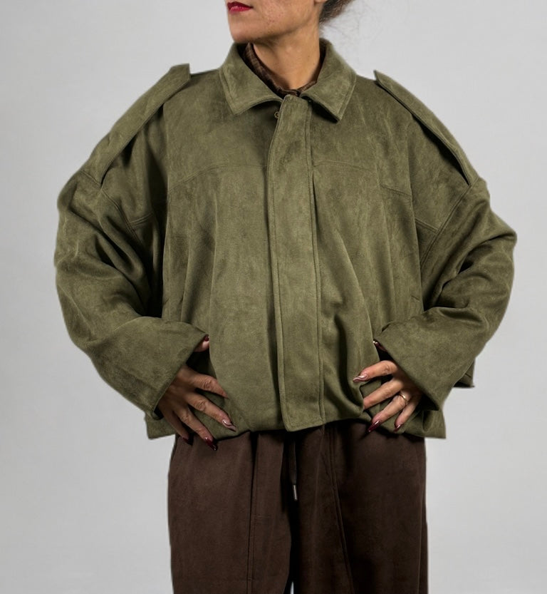 Giacca bomber effetto camoscio