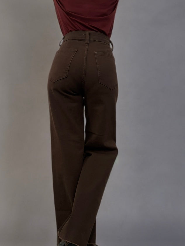 Jeans a palazzo cioccolato