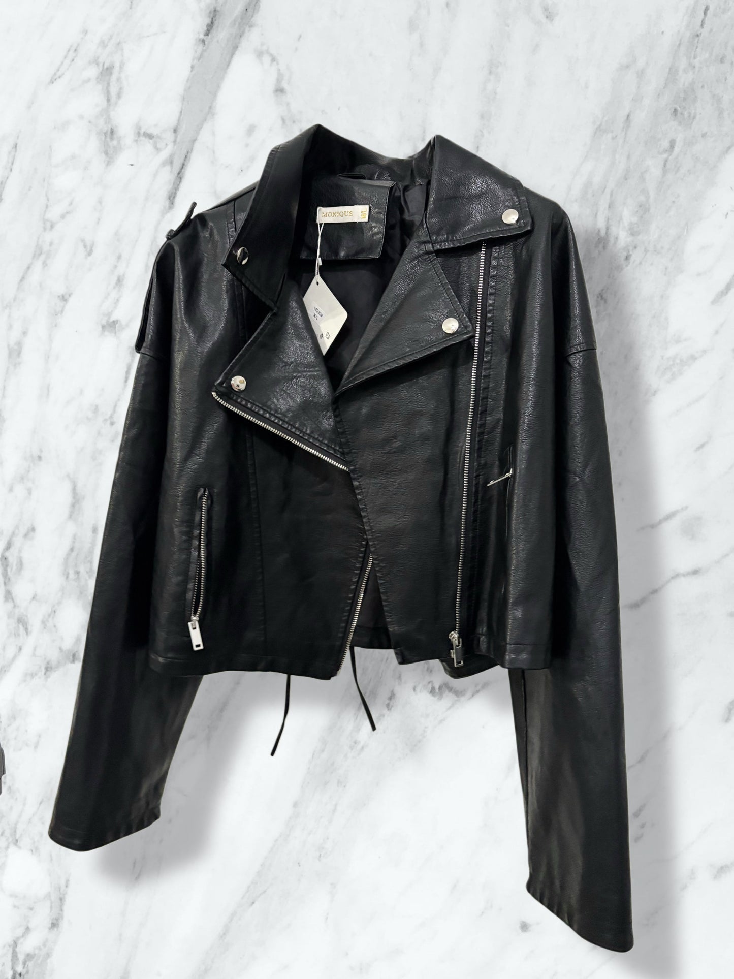 Biker intrecciato in ecopelle - Disponibile in 3 colori