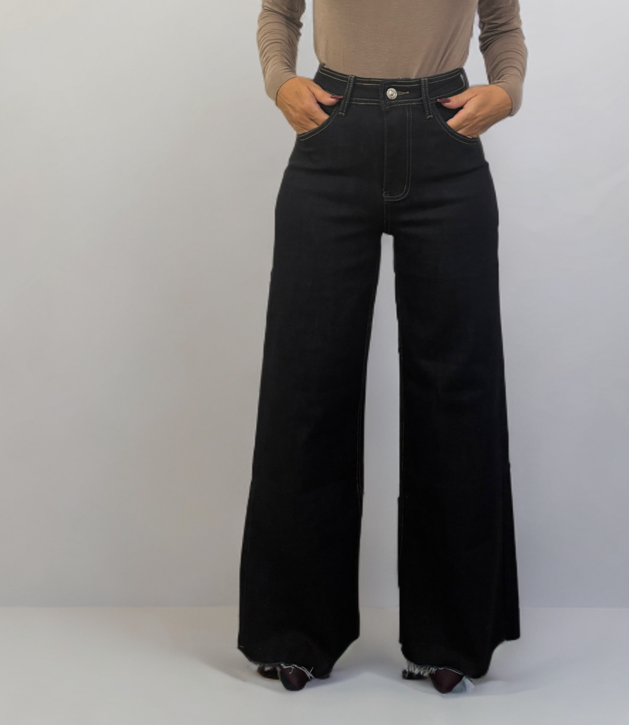 Jeans a palazzo scuro