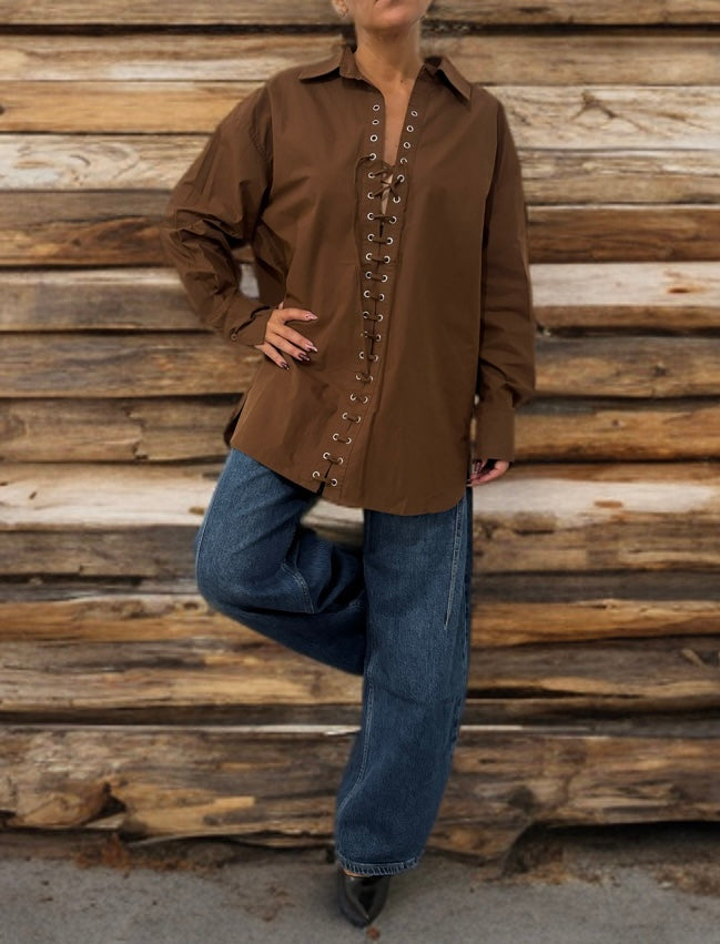 Camicia Lace-Up- Disponibile in 3 colori
