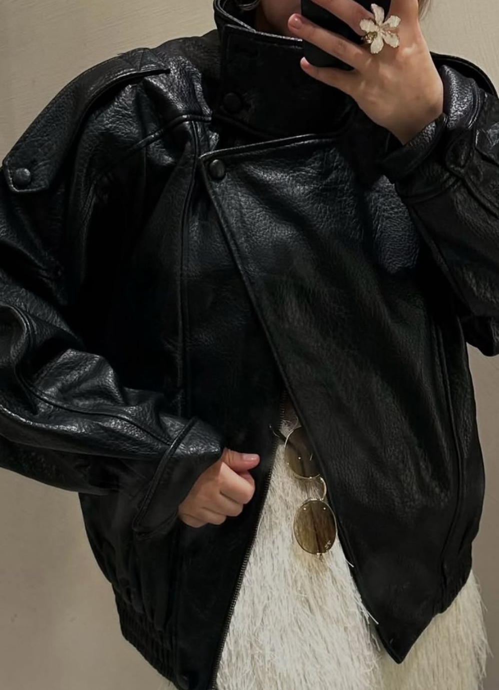 Giacca bomber ecopelle oversize - Disponibile in 3 colori
