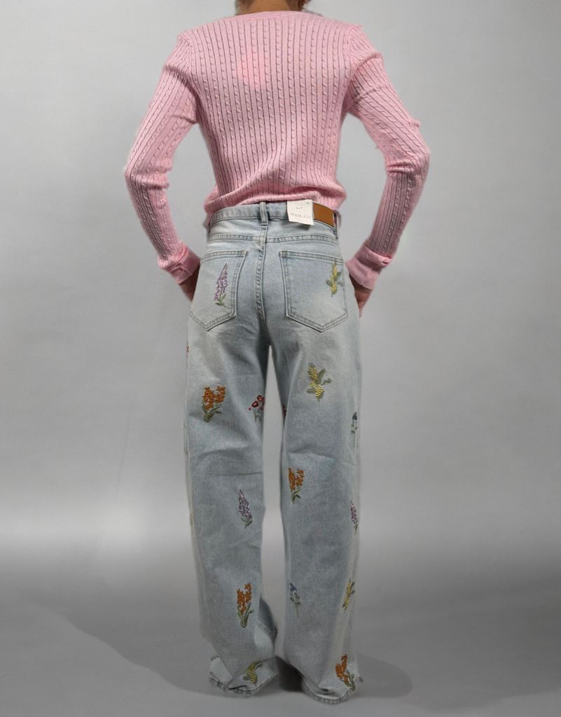 Jeans Wide Leg floreali ModaFilo.com modafilo