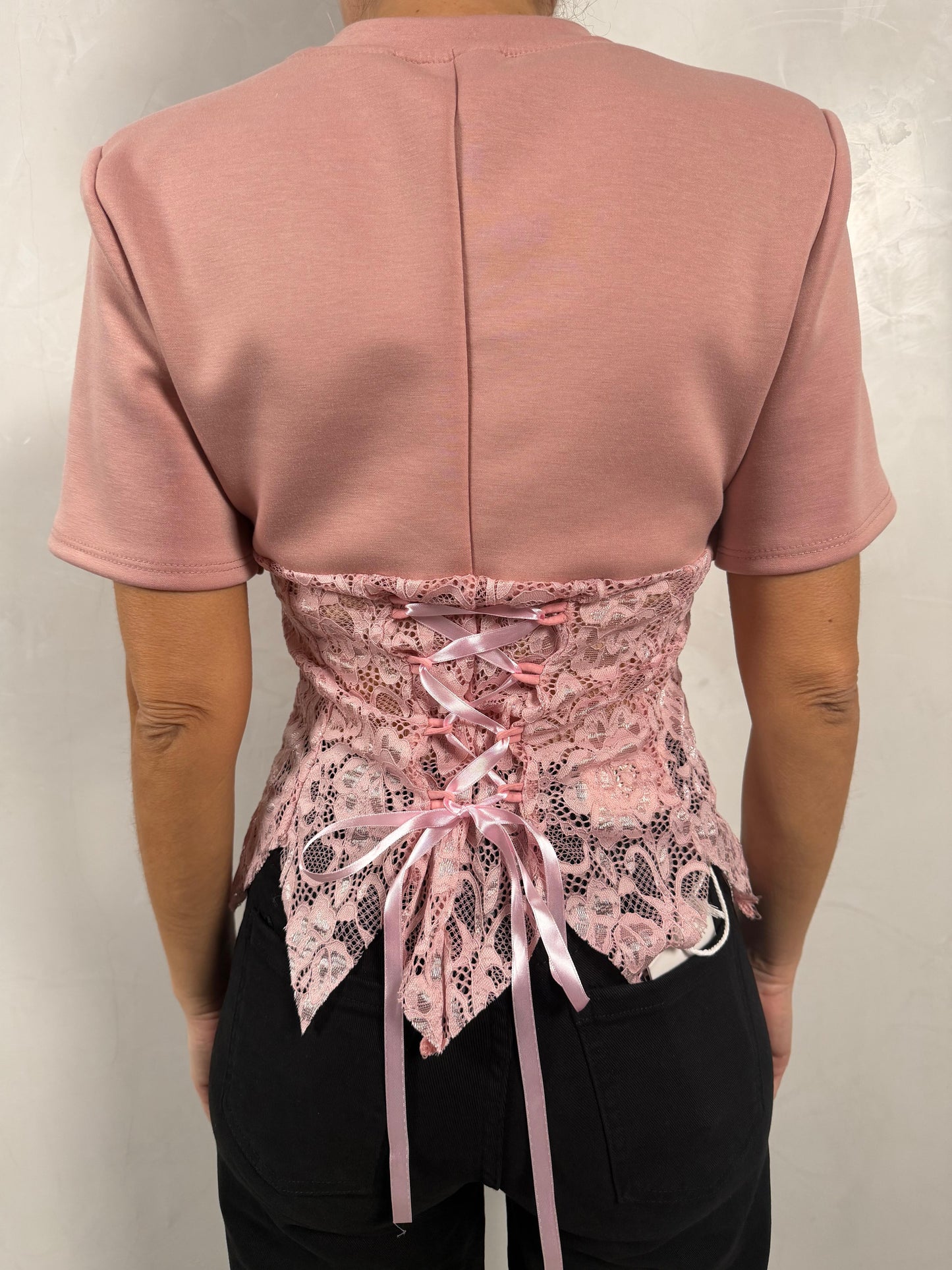 T-shirt in maglia bustier in pizzo - Disponibile in 2 colori ModaFilo.com modafilo