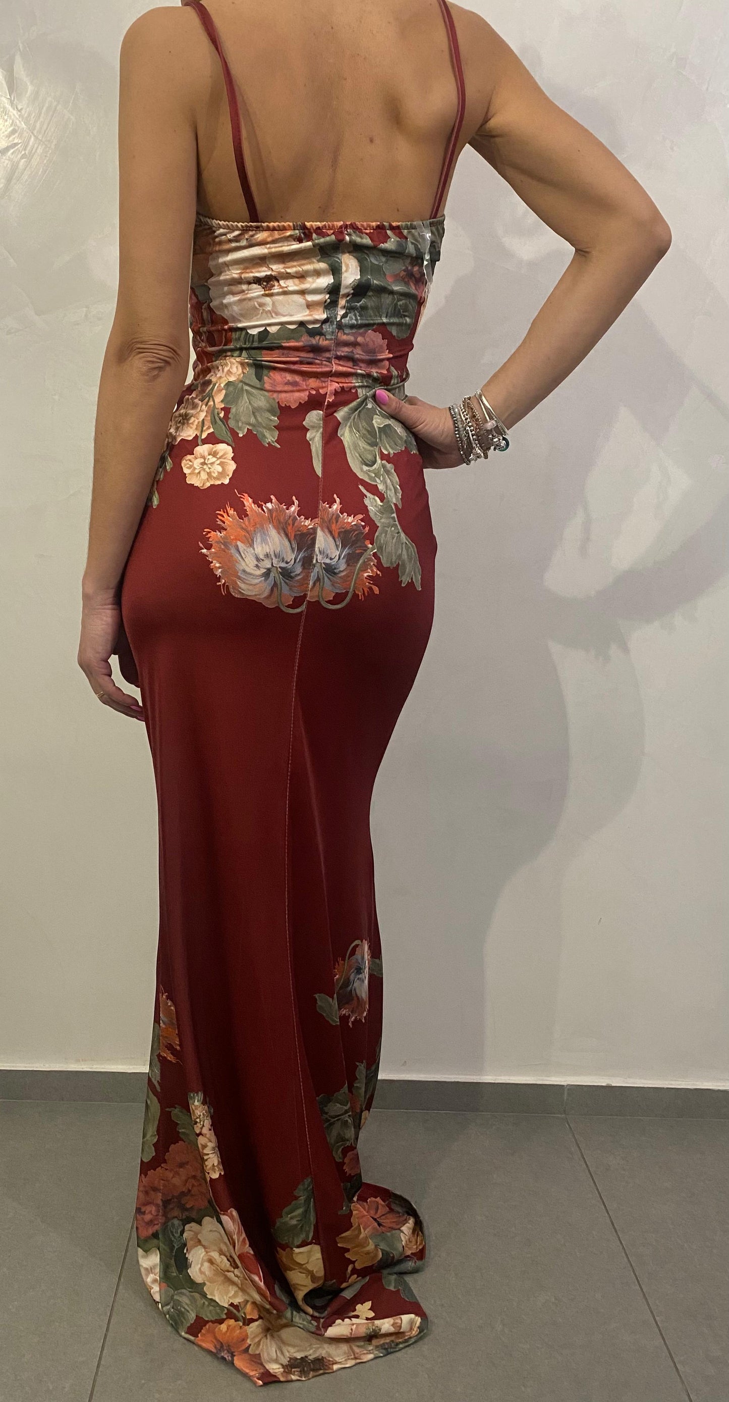 Abito Lungo in lycra con stampa floreale ModaFilo.com modafilo