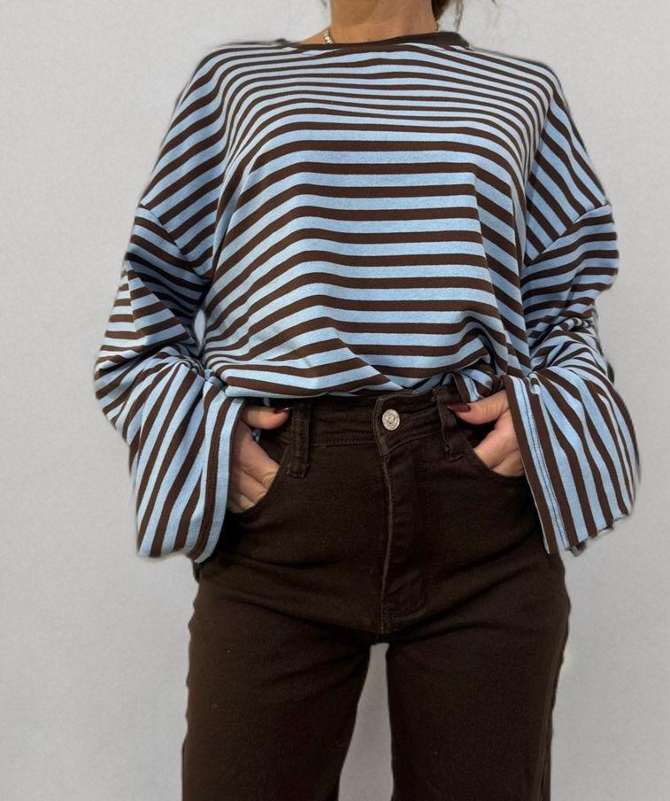 Maglia a righe over con manica ampia ModaFilo.com modafilo