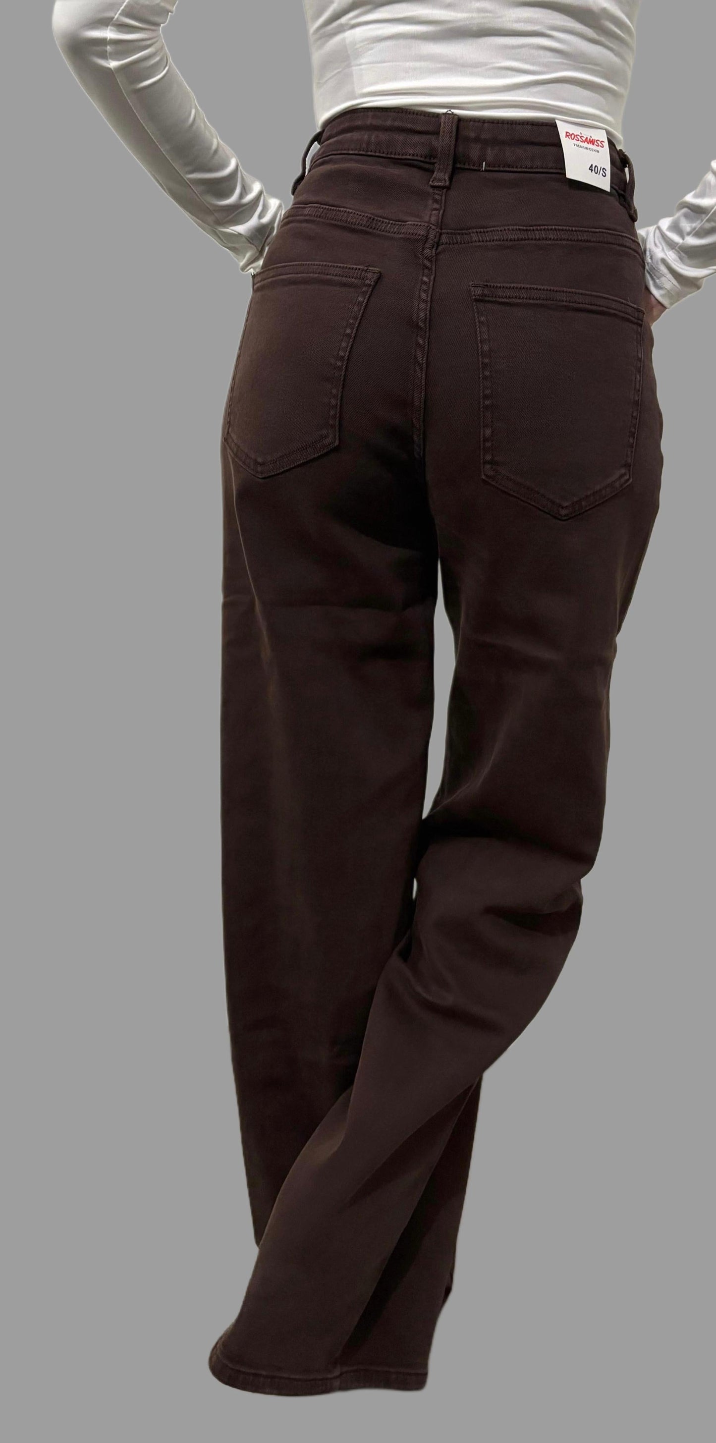 Pantaloni a vita alta con chiusura asimmetrica ModaFilo.com modafilo