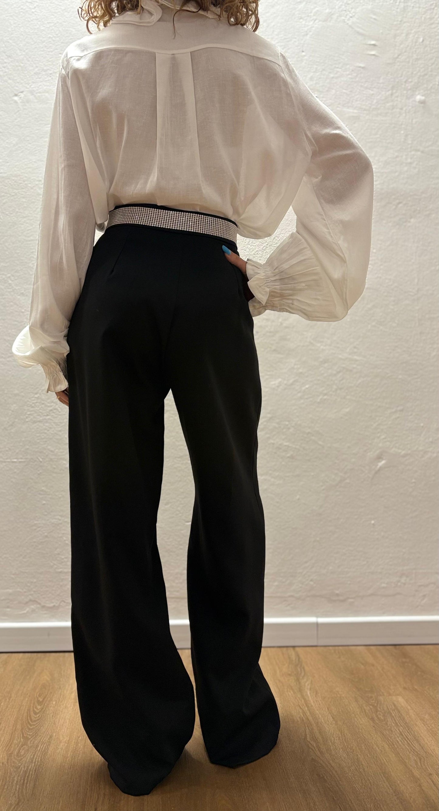 Pantalone palazzo con dettaglio strass ModaFilo.com modafilo
