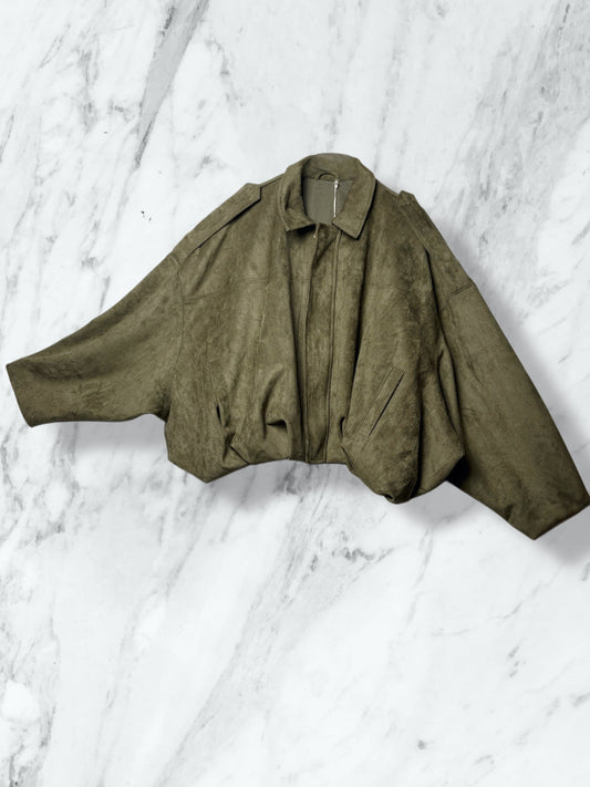 Giacca bomber effetto camoscio