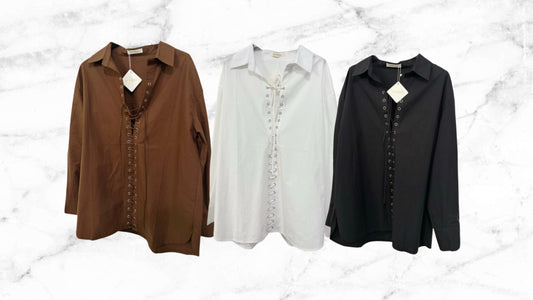 Camicia Lace-Up- Disponibile in 3 colori