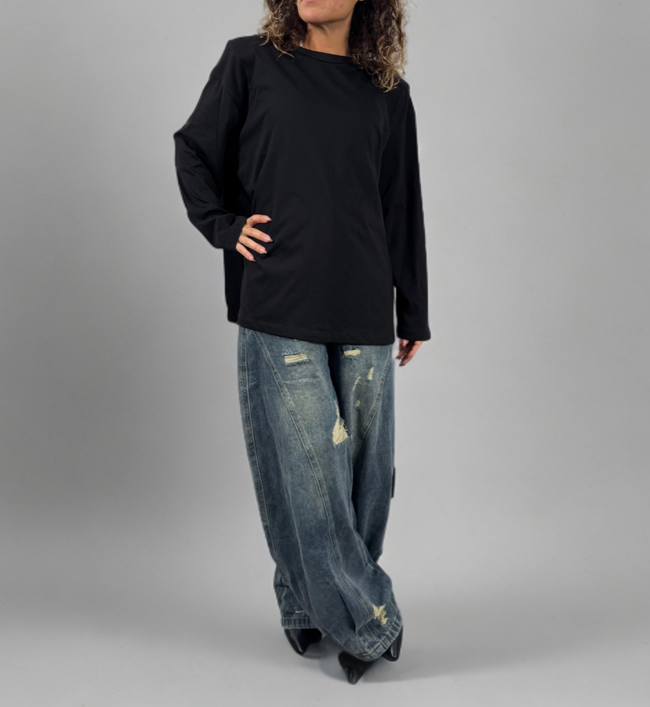 Maglia a maniche lunghe con spalle imbottite - Disponibile in 3 colori ModaFilo.com modafilo