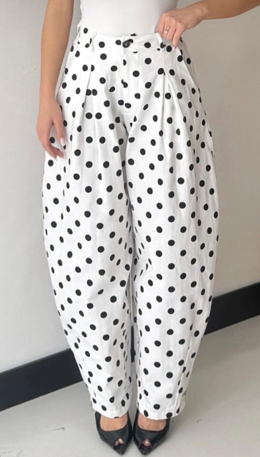 Pantalone balloon a pois
