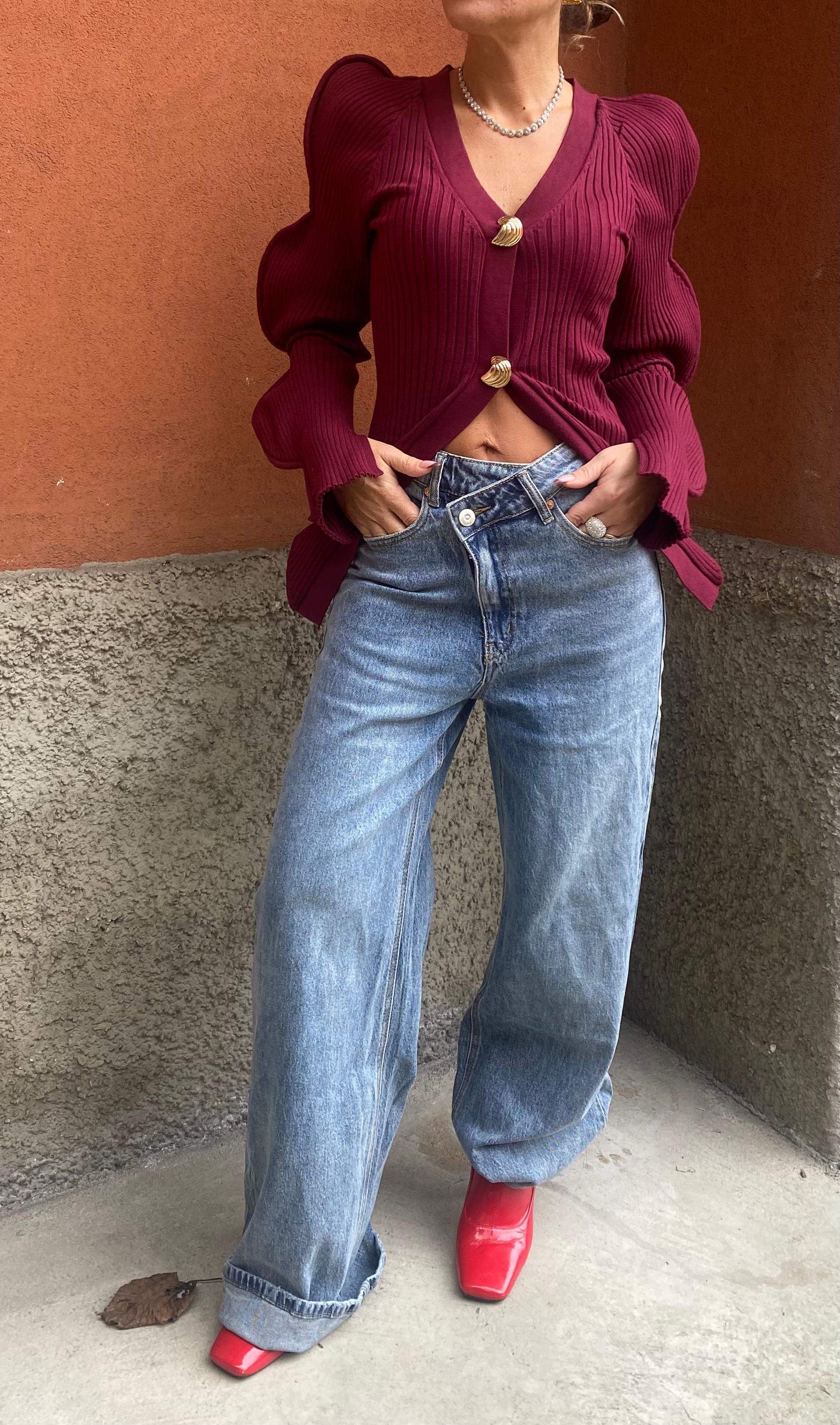 Jeans Wide Leg a vita asimmetrica ModaFilo.com modafilo