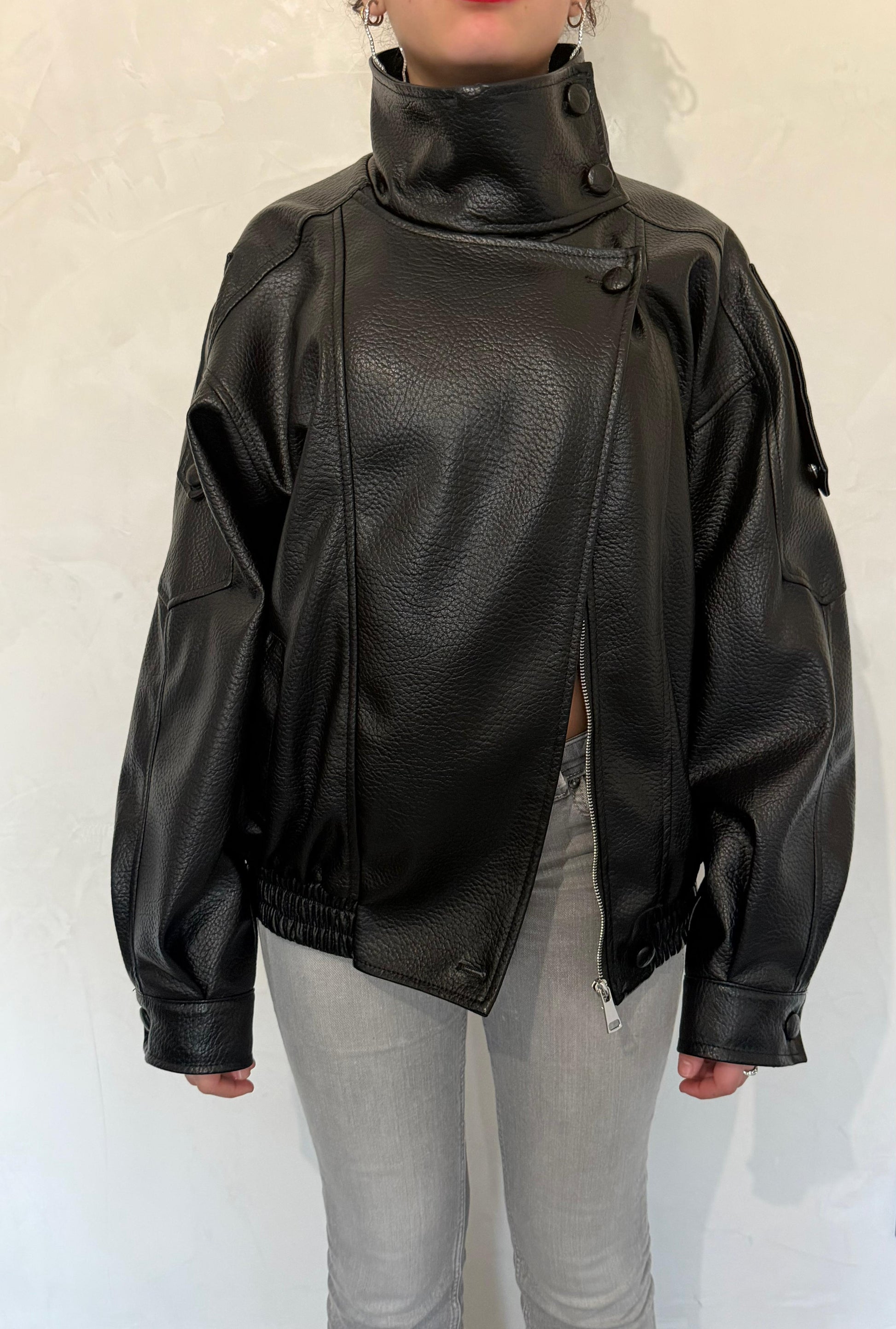 Giacca biker collo alto ModaFilo.com modafilo