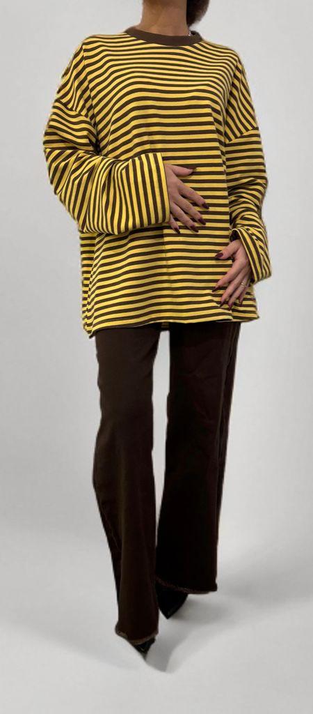 Felpa a righe over con manica ampia ModaFilo.com modafilo