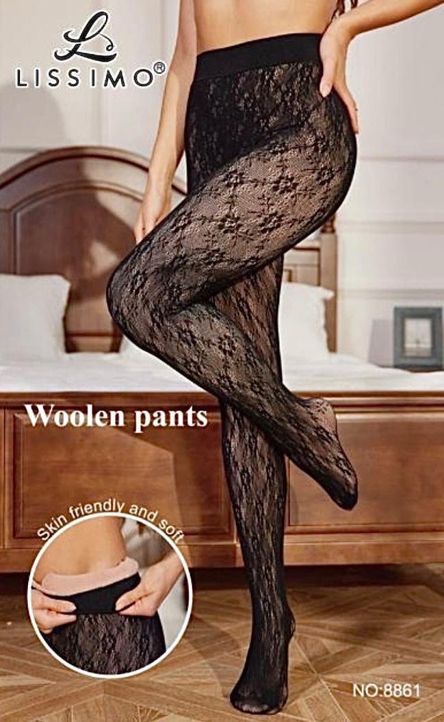 Collant caldo in effetto pizzo