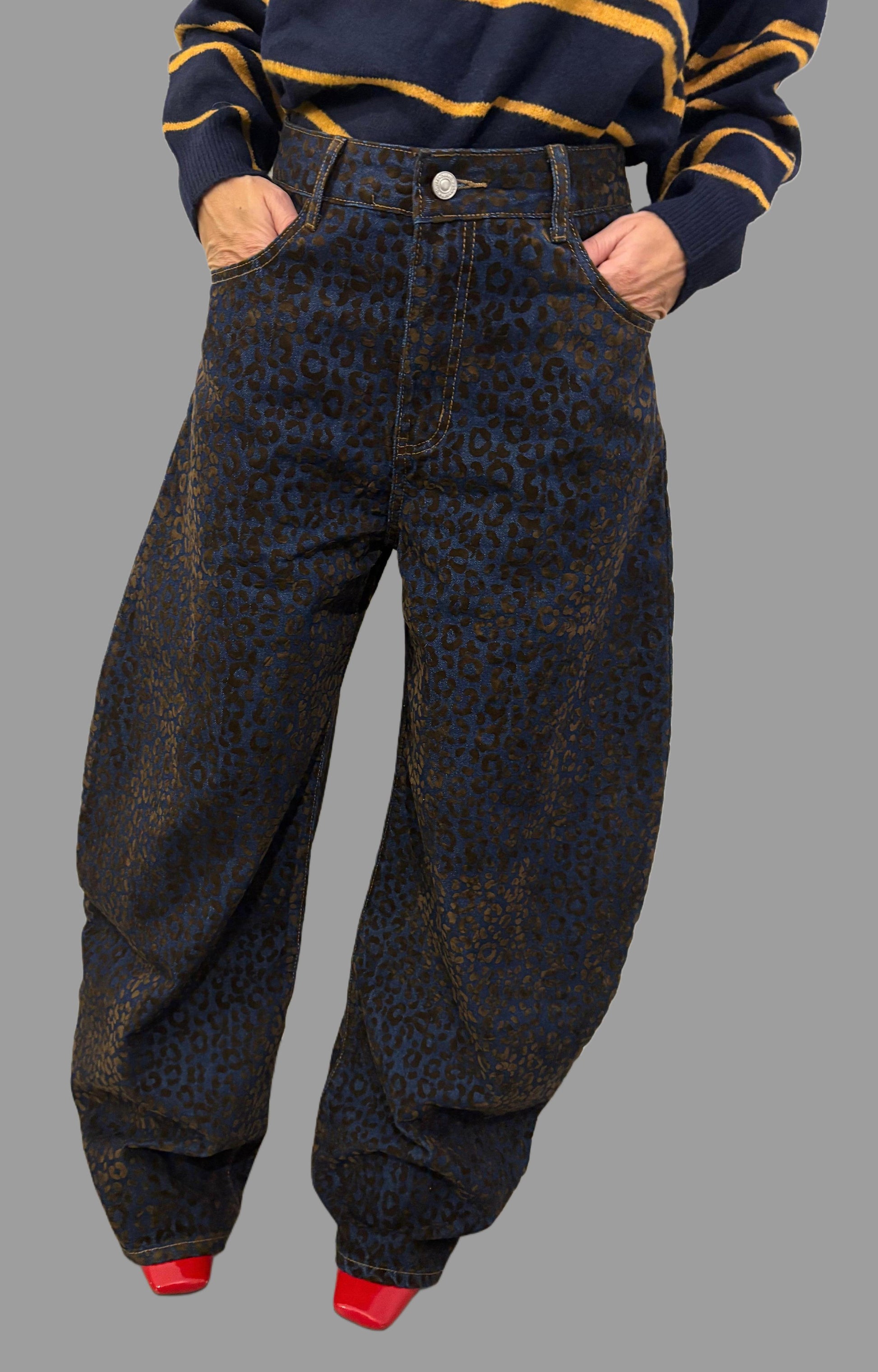 Jeans Baggy balloon maculato in velluto ModaFilo.com modafilo