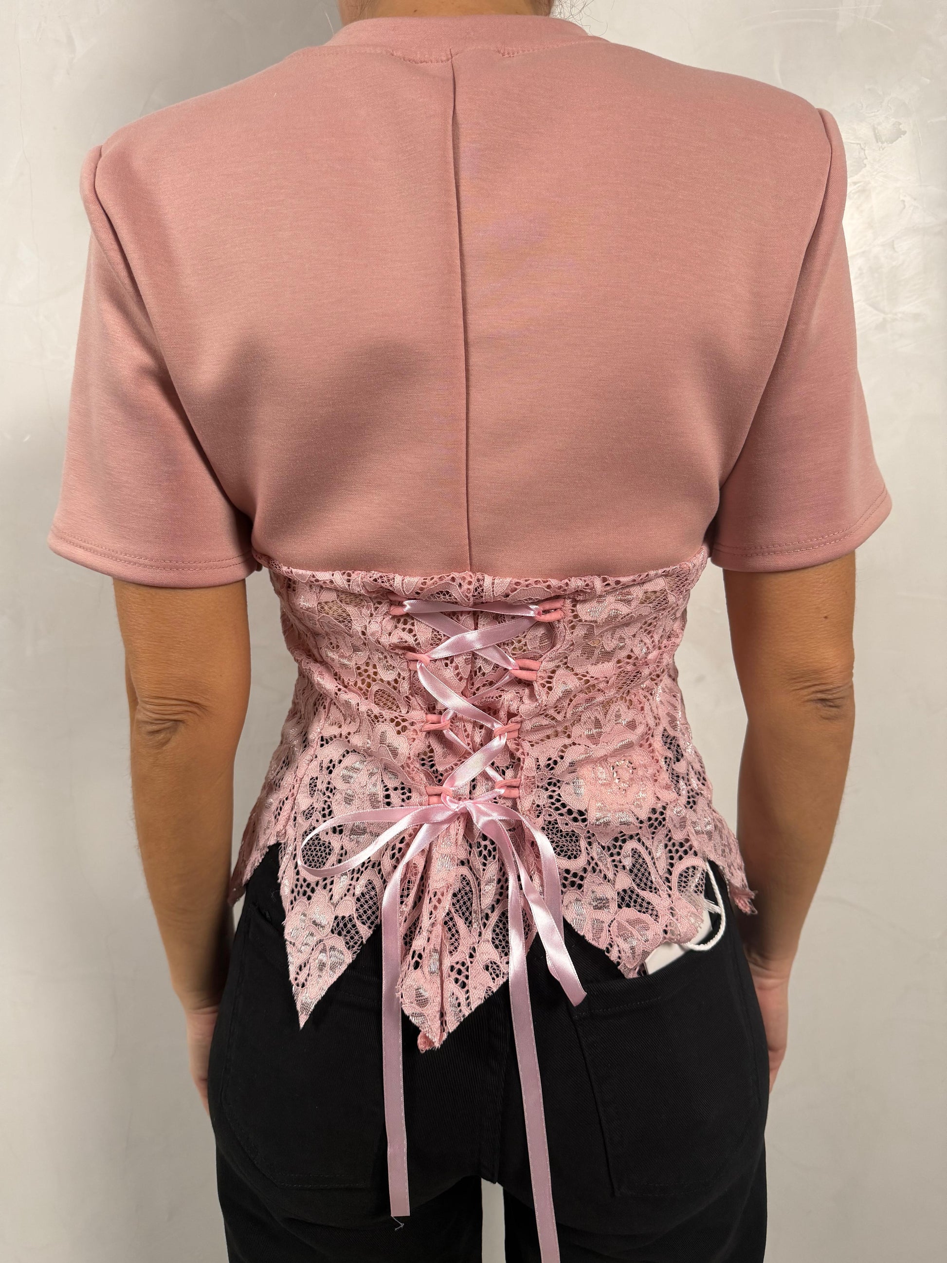 T-shirt in maglia bustier in pizzo - Disponibile in 2 colori ModaFilo.com modafilo