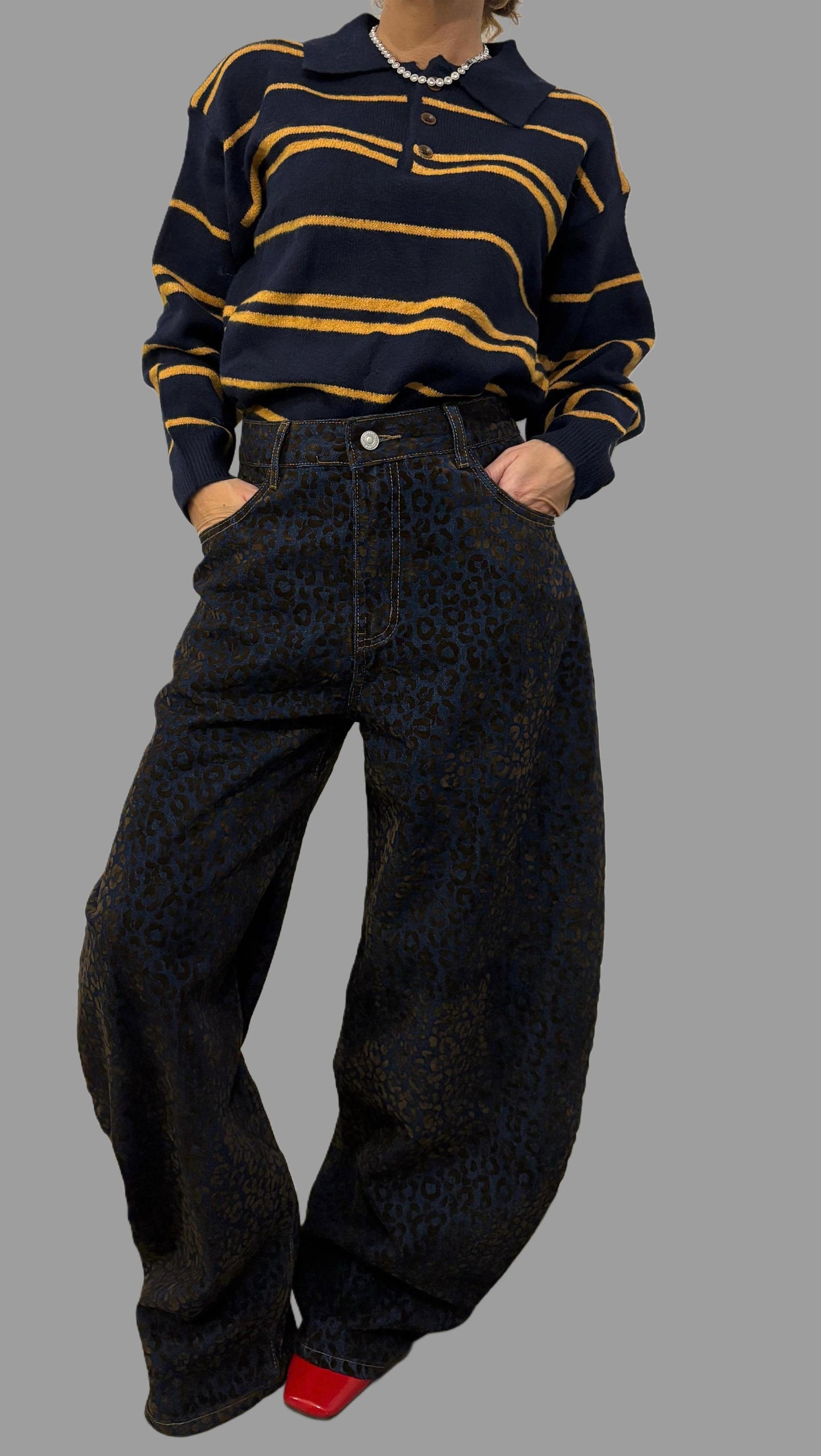 Jeans Baggy balloon maculato in velluto ModaFilo.com modafilo