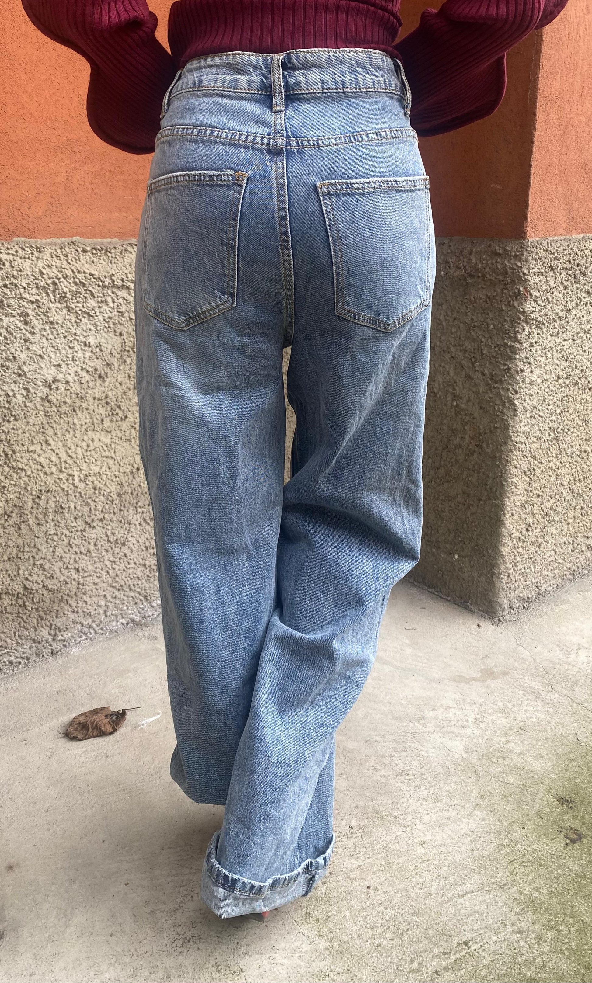 Jeans Wide Leg a vita asimmetrica ModaFilo.com modafilo