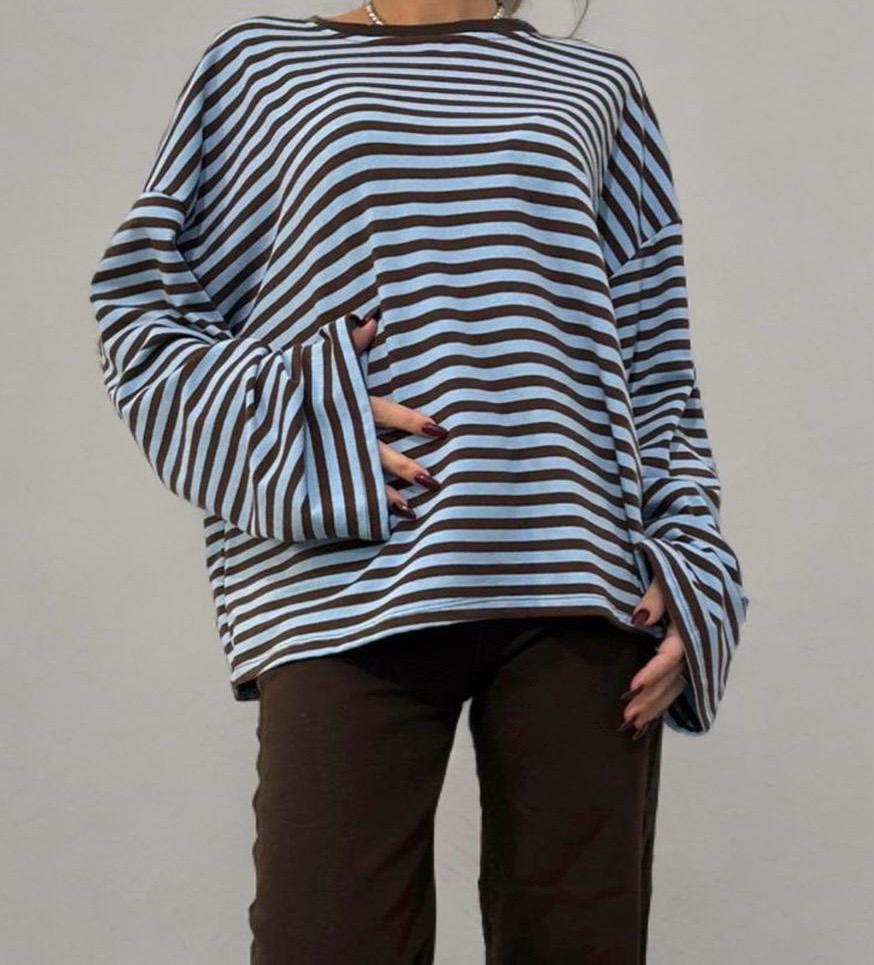 Maglia a righe over con manica ampia ModaFilo.com modafilo