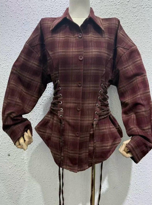 Camicia a quadri con lacci laterali regolabili ModaFilo.com modafilo