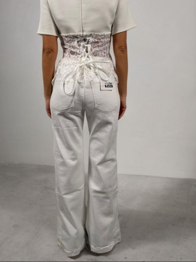 Jeans flare in denim bianco ModaFilo.com modafilo