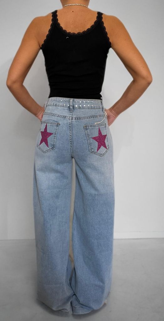 Jeans baggy con borchie e stelle ModaFilo.com modafilo