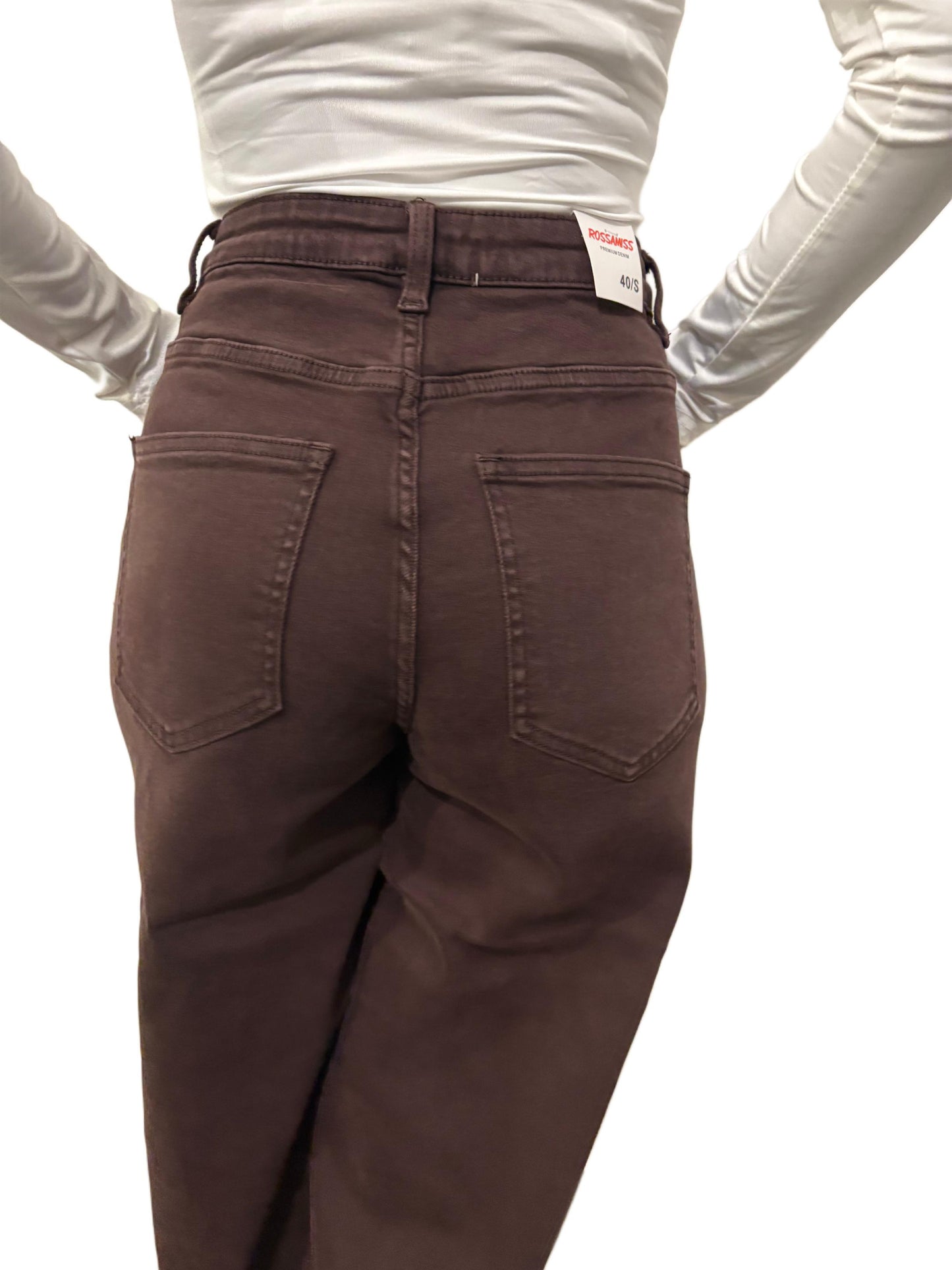 Pantaloni a vita alta con chiusura asimmetrica ModaFilo.com modafilo