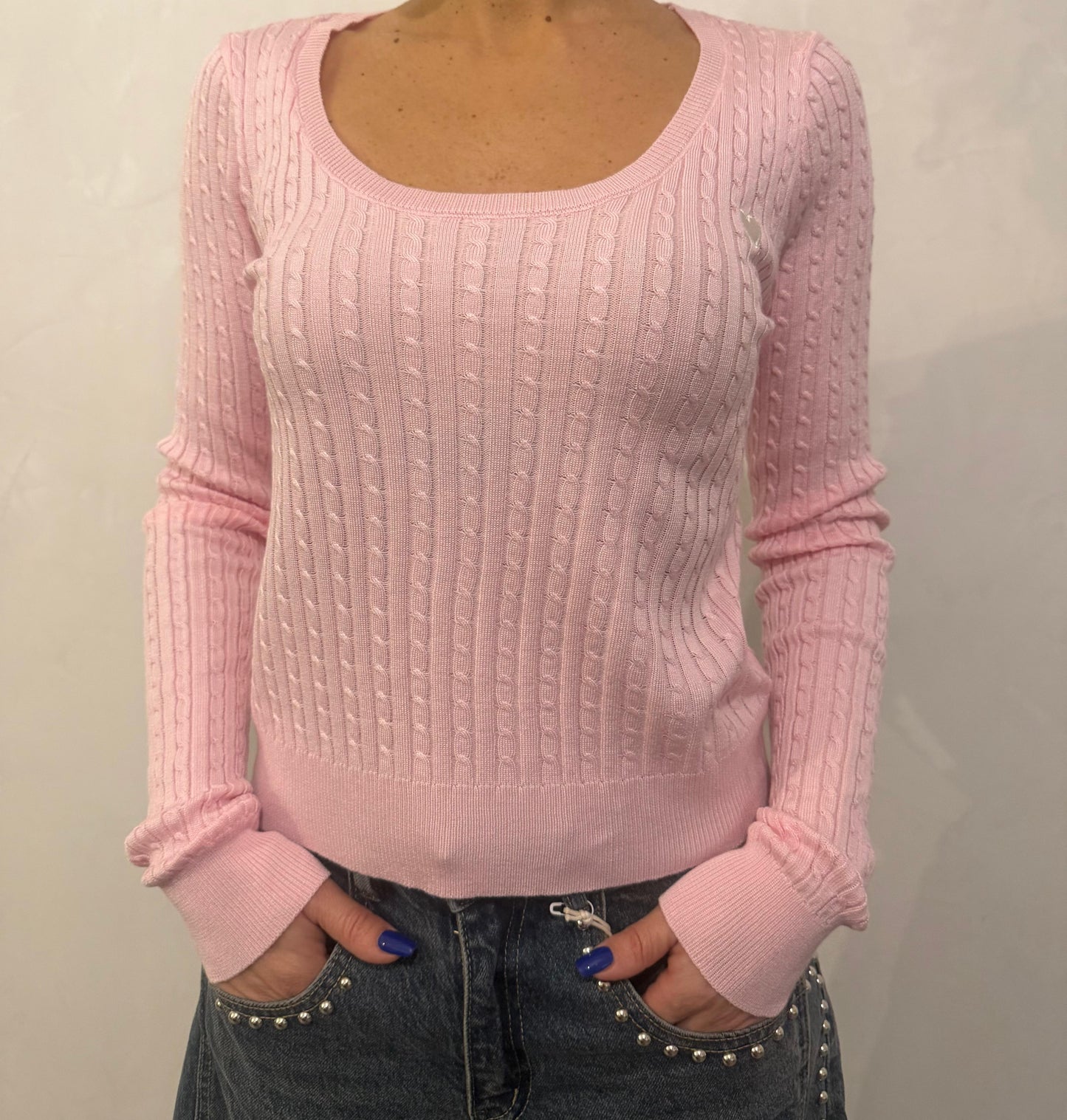 Maglia a trecce con cuore ricamato ModaFilo.com modafilo